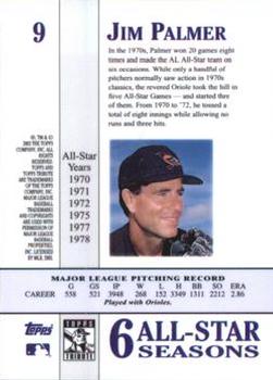 2003 Topps Tribute Perennial All-Star Edition #9 Jim Palmer Back