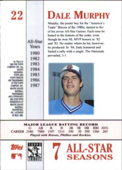 2003 Topps Tribute Perennial All-Star Edition #22 Dale Murphy Back