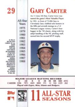 2003 Topps Tribute Perennial All-Star Edition #29 Gary Carter Back