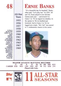 2003 Topps Tribute Perennial All-Star Edition #48 Ernie Banks Back