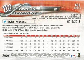 2018 Topps - Gold #461 Michael Taylor Back