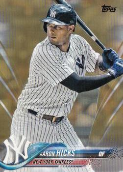 2018 Topps - Gold #480 Aaron Hicks Front