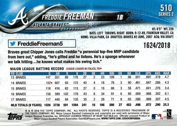 2018 Topps - Gold #510 Freddie Freeman Back