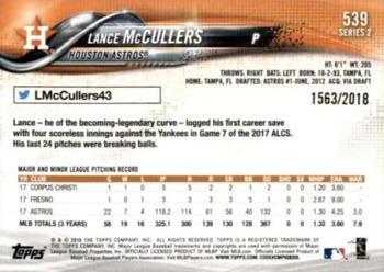 2018 Topps - Gold #539 Lance McCullers Back