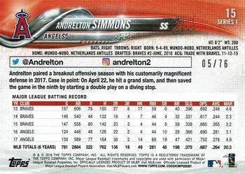 2018 Topps - Independence Day #15 Andrelton Simmons Back