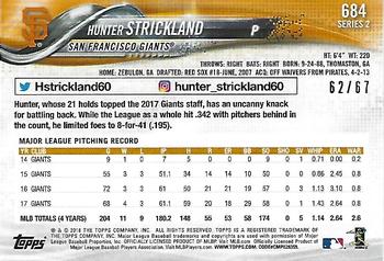 2018 Topps - Black #684 Hunter Strickland Back