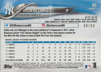 2018 Topps - Father's Day Blue #80 Dellin Betances Back