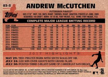 2018 Topps - 1983 Topps Baseball 35th Anniversary #83-3 Andrew McCutchen Back