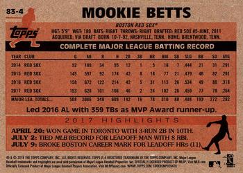 2018 Topps - 1983 Topps Baseball 35th Anniversary #83-4 Mookie Betts Back