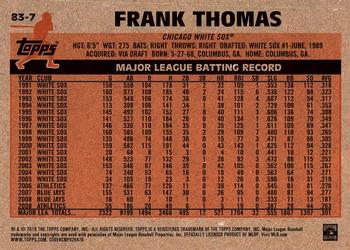 2018 Topps - 1983 Topps Baseball 35th Anniversary #83-7 Frank Thomas Back