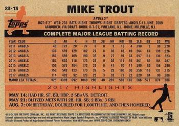 2018 Topps - 1983 Topps Baseball 35th Anniversary #83-13 Mike Trout Back