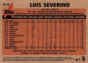 2018 Topps - 1983 Topps Baseball 35th Anniversary #83-28 Luis Severino Back