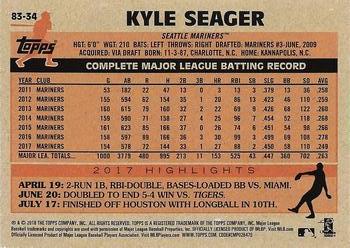 2018 Topps - 1983 Topps Baseball 35th Anniversary #83-34 Kyle Seager Back