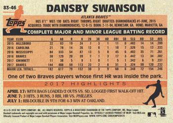 2018 Topps - 1983 Topps Baseball 35th Anniversary #83-46 Dansby Swanson Back