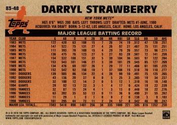2018 Topps - 1983 Topps Baseball 35th Anniversary #83-48 Darryl Strawberry Back