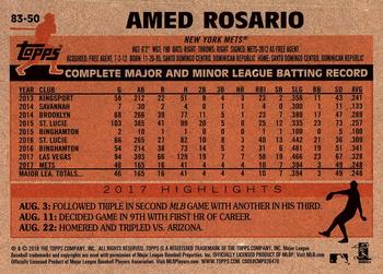 2018 Topps - 1983 Topps Baseball 35th Anniversary #83-50 Amed Rosario Back