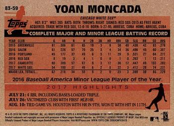2018 Topps - 1983 Topps Baseball 35th Anniversary #83-59 Yoan Moncada Back
