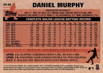 2018 Topps - 1983 Topps Baseball 35th Anniversary #83-66 Daniel Murphy Back