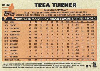 2018 Topps - 1983 Topps Baseball 35th Anniversary #83-82 Trea Turner Back