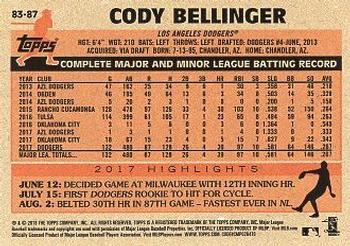 2018 Topps - 1983 Topps Baseball 35th Anniversary #83-87 Cody Bellinger Back