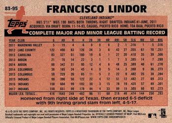 2018 Topps - 1983 Topps Baseball 35th Anniversary #83-95 Francisco Lindor Back