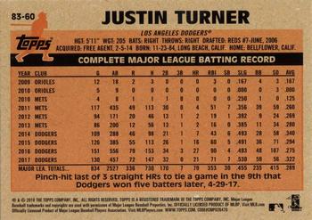 2018 Topps - 1983 Topps Baseball 35th Anniversary Blue #83-60 Justin Turner Back