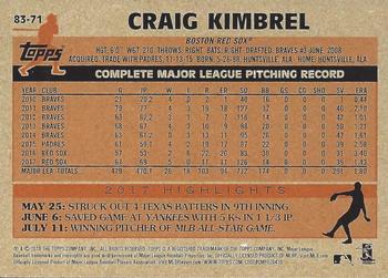 2018 Topps - 1983 Topps Baseball 35th Anniversary Blue #83-71 Craig Kimbrel Back