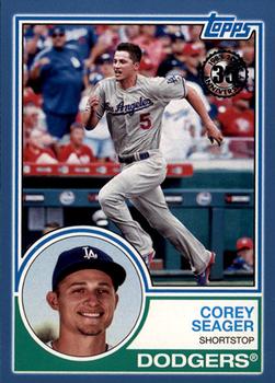 2018 Topps - 1983 Topps Baseball 35th Anniversary Blue #83-97 Corey Seager Front