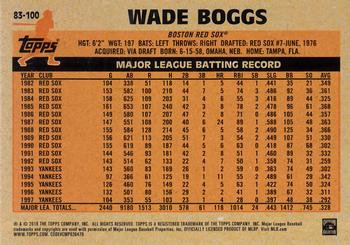 2018 Topps - 1983 Topps Baseball 35th Anniversary Blue #83-100 Wade Boggs Back