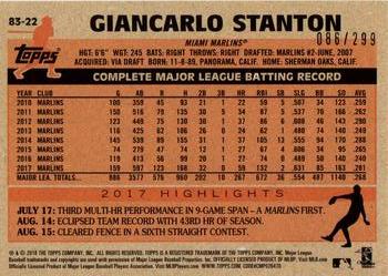 2018 Topps - 1983 Topps Baseball 35th Anniversary Black #83-22 Giancarlo Stanton Back