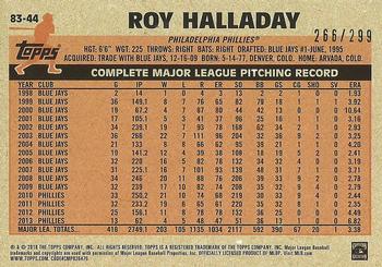 2018 Topps - 1983 Topps Baseball 35th Anniversary Black #83-44 Roy Halladay Back