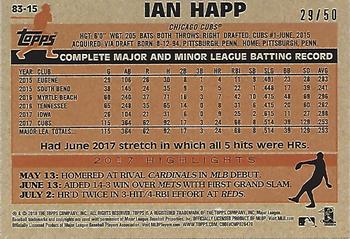2018 Topps - 1983 Topps Baseball 35th Anniversary Gold #83-15 Ian Happ Back