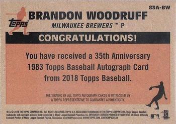 2018 Topps - 1983 Topps Baseball 35th Anniversary Autographs (Series One) #83A-BW Brandon Woodruff Back