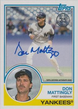 2018 Topps - 1983 Topps Baseball 35th Anniversary Autographs (Series One) #83A-DMA Don Mattingly Front