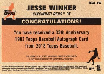 2018 Topps - 1983 Topps Baseball 35th Anniversary Autographs (Series One) #83A-JW Jesse Winker Back