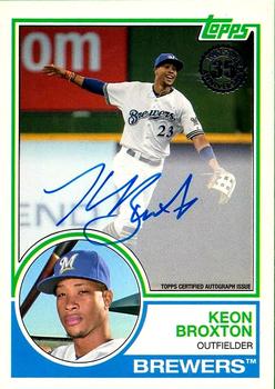 2018 Topps - 1983 Topps Baseball 35th Anniversary Autographs (Series One) #83A-KBO Keon Broxton Front