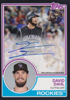 2018 Topps - 1983 Topps Baseball 35th Anniversary Autographs Black (Series One) #83A-DD David Dahl Front