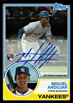 2018 Topps - 1983 Topps Baseball 35th Anniversary Autographs Black (Series One) #83A-MA Miguel Andujar Front