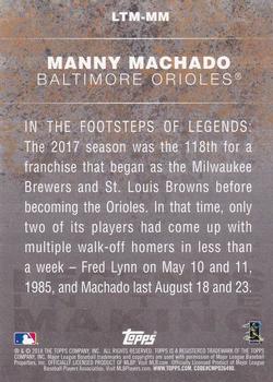 2018 Topps - Legends in the Making Blue (Series 1) #LTM-MM Manny Machado Back