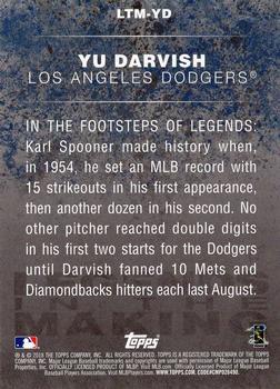 2018 Topps - Legends in the Making Blue (Series 1) #LTM-YD Yu Darvish Back