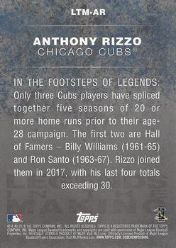 2018 Topps - Legends in the Making Black (Series 1) #LTM-AR Anthony Rizzo Back