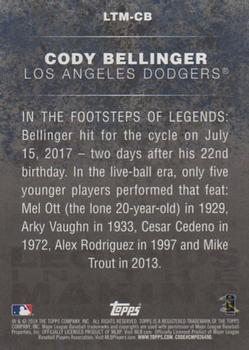 2018 Topps - Legends in the Making Black (Series 1) #LTM-CB Cody Bellinger Back
