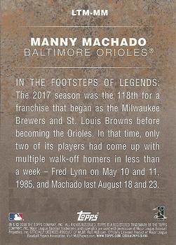 2018 Topps - Legends in the Making Black (Series 1) #LTM-MM Manny Machado Back