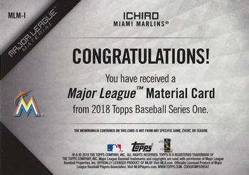 2018 Topps - Major League Material Relics (Series 1) #MLM-I Ichiro Back