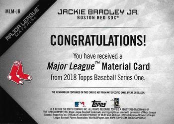 2018 Topps - Major League Material Relics (Series 1) #MLM-JR Jackie Bradley Jr. Back