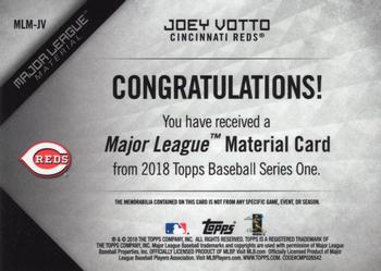 2018 Topps - Major League Material Relics (Series 1) #MLM-JV Joey Votto Back