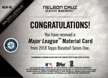 2018 Topps - Major League Material Relics (Series 1) #MLM-NC Nelson Cruz Back