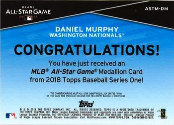 2018 Topps - MLB All-Star Game Manufactured Medallion Relics #ASTM-DM Daniel Murphy Back
