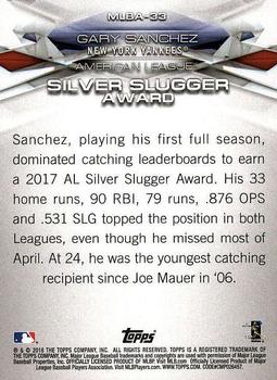 2018 Topps - MLB Awards #MLBA-33 Gary Sanchez Back
