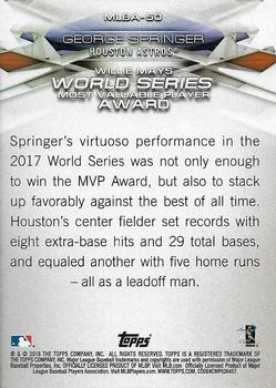 2018 Topps - MLB Awards #MLBA-50 George Springer Back
